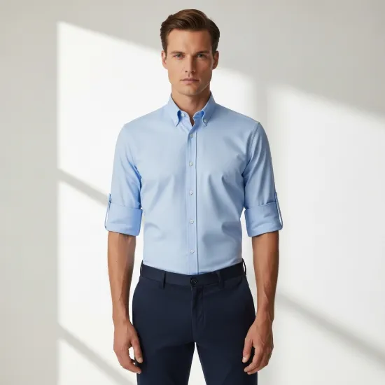 Bold Oxford Düğmeli Yaka Slim-Fit Gömlek